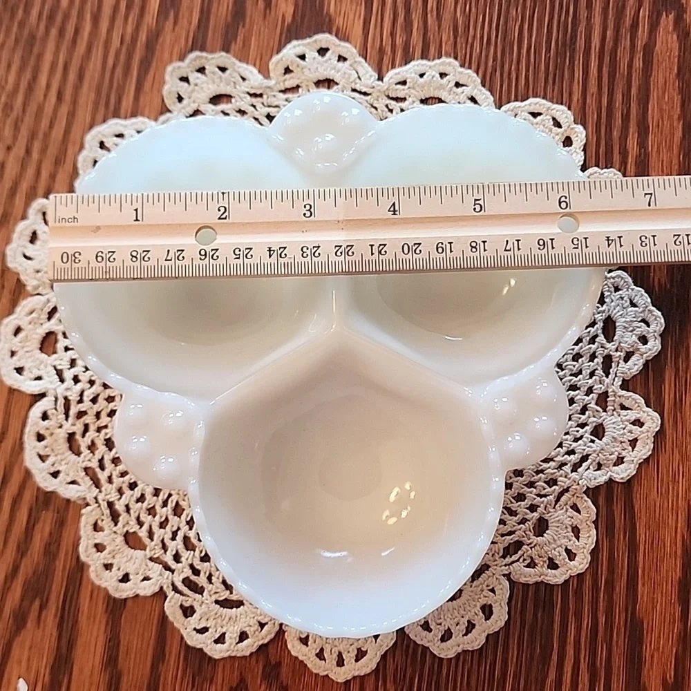 Hobnail Semi Translucent Serving Candy Nut Dish Vintage